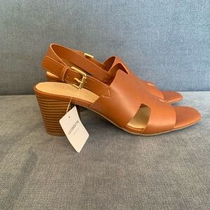 Liz Claiborne Womens Brown Adjustable Ankle Strap Formal Block Heel Sandals 9.5